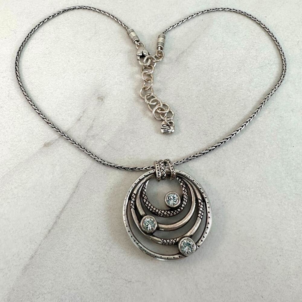 Brighton Solar Rings Triple Orb Constellation Pendant with Swarovski Accents